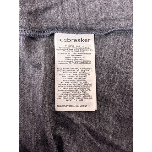 Icebreaker Base Layer Shirt Medium Womens Cool Lite Merino Wool Gray - Picture 8 of 10